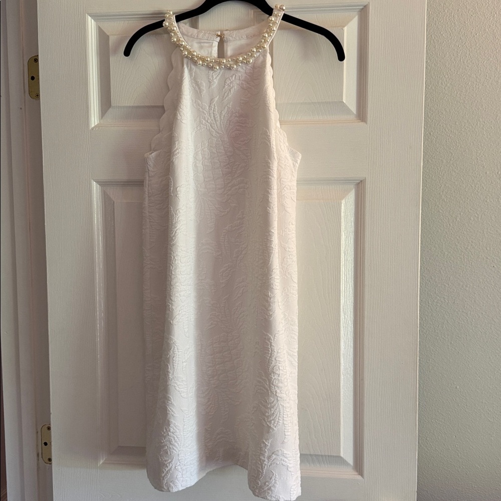Lilly Pulitzer White Dress with Pearl Detail